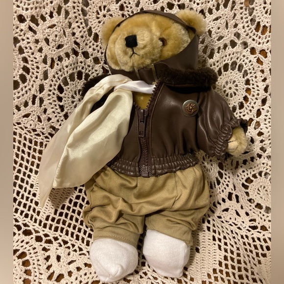 1992 Tender Heart Treasures Aviator Teddy Bear - Jointed with Working Clothing - Picture 12 of 17